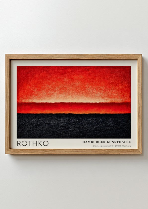 Wall art poster of Mark Rothko Seagram Murals exhibition at the Hamburger Kunsthalle gallery.