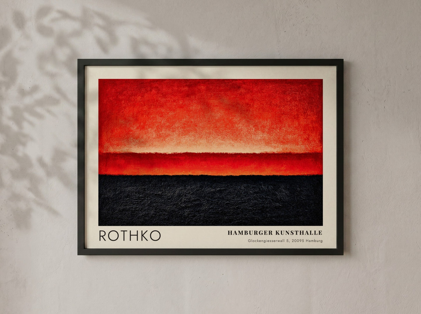 Wall art poster of Mark Rothko Seagram Murals exhibition at the Hamburger Kunsthalle gallery.
