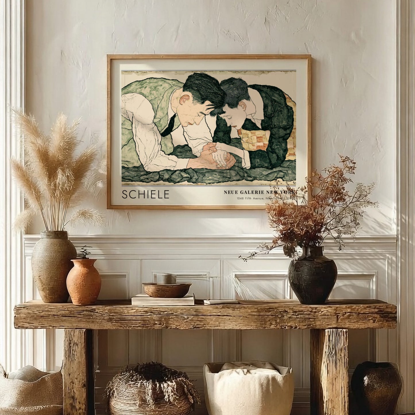 Wall art poster featuring Egon Schiele Die Umarmung art from Neue Galerie New York