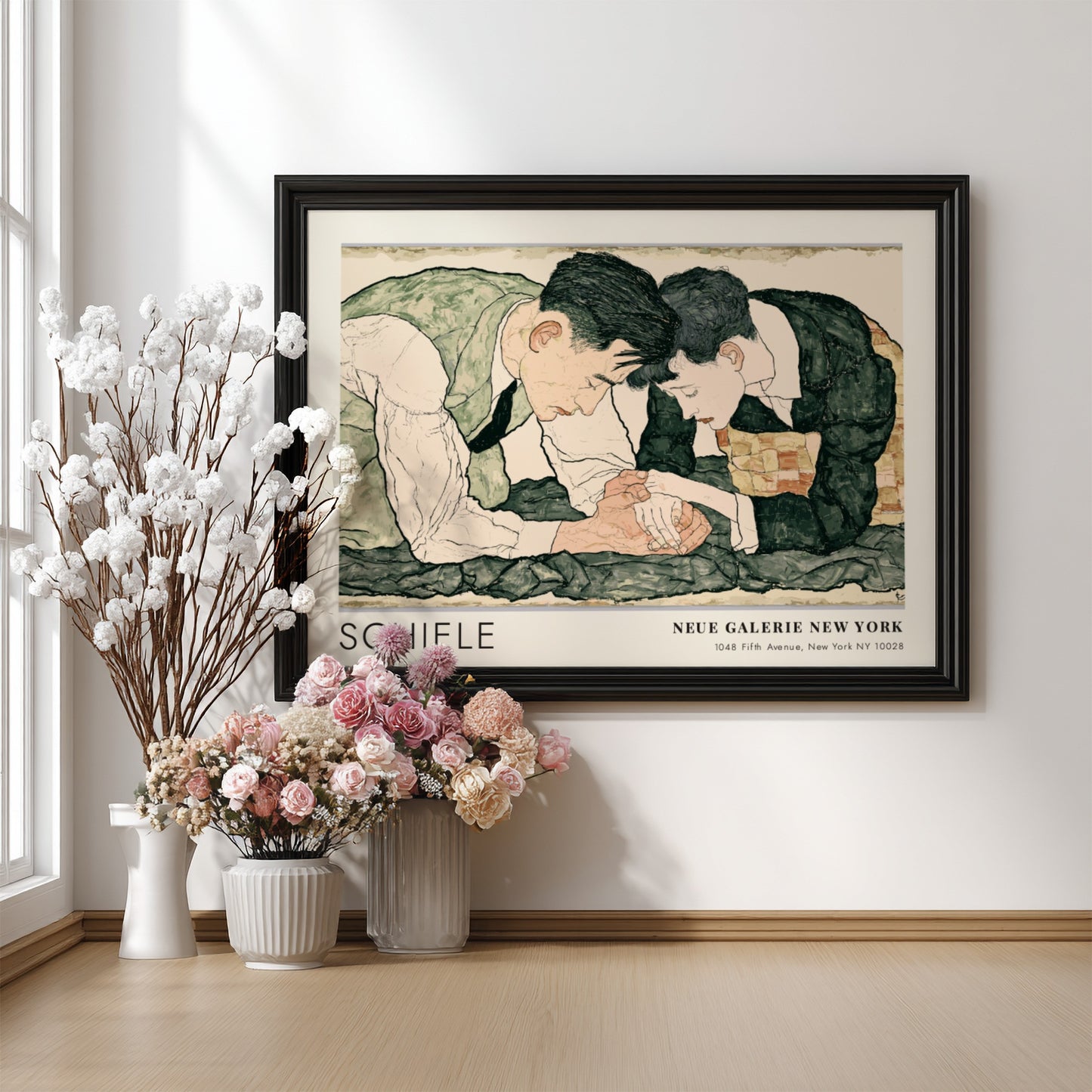 Wall art poster featuring Egon Schiele Die Umarmung art from Neue Galerie New York