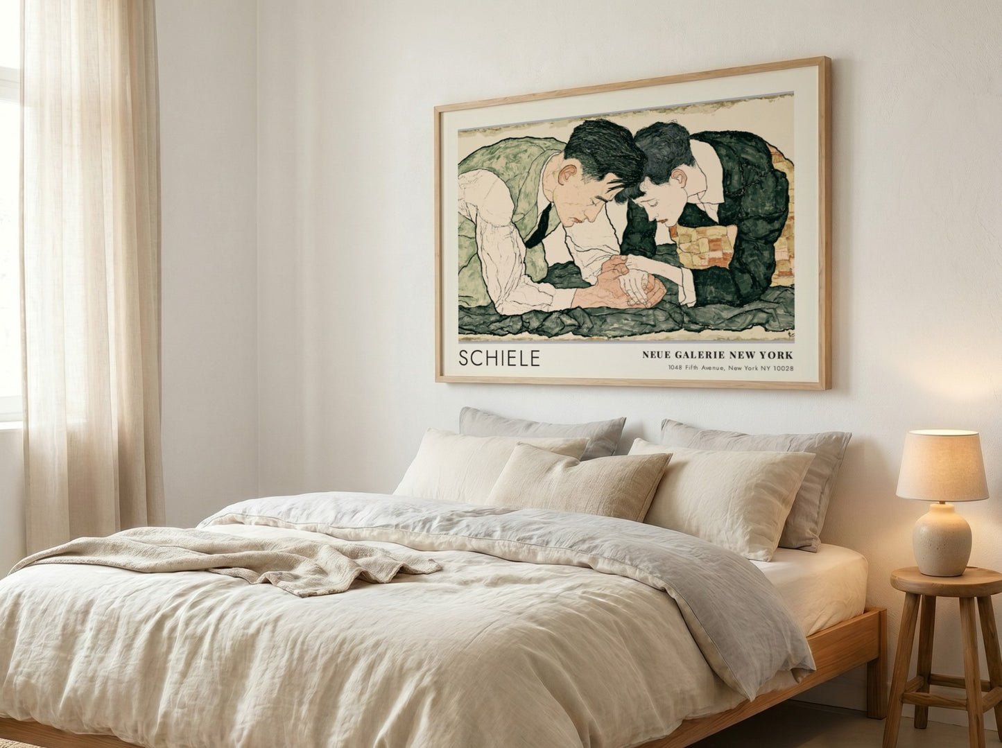 Wall art poster featuring Egon Schiele Die Umarmung art from Neue Galerie New York