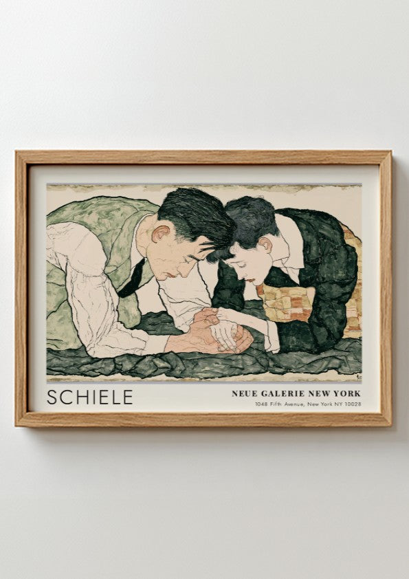 Wall art poster featuring Egon Schiele Die Umarmung art from Neue Galerie New York