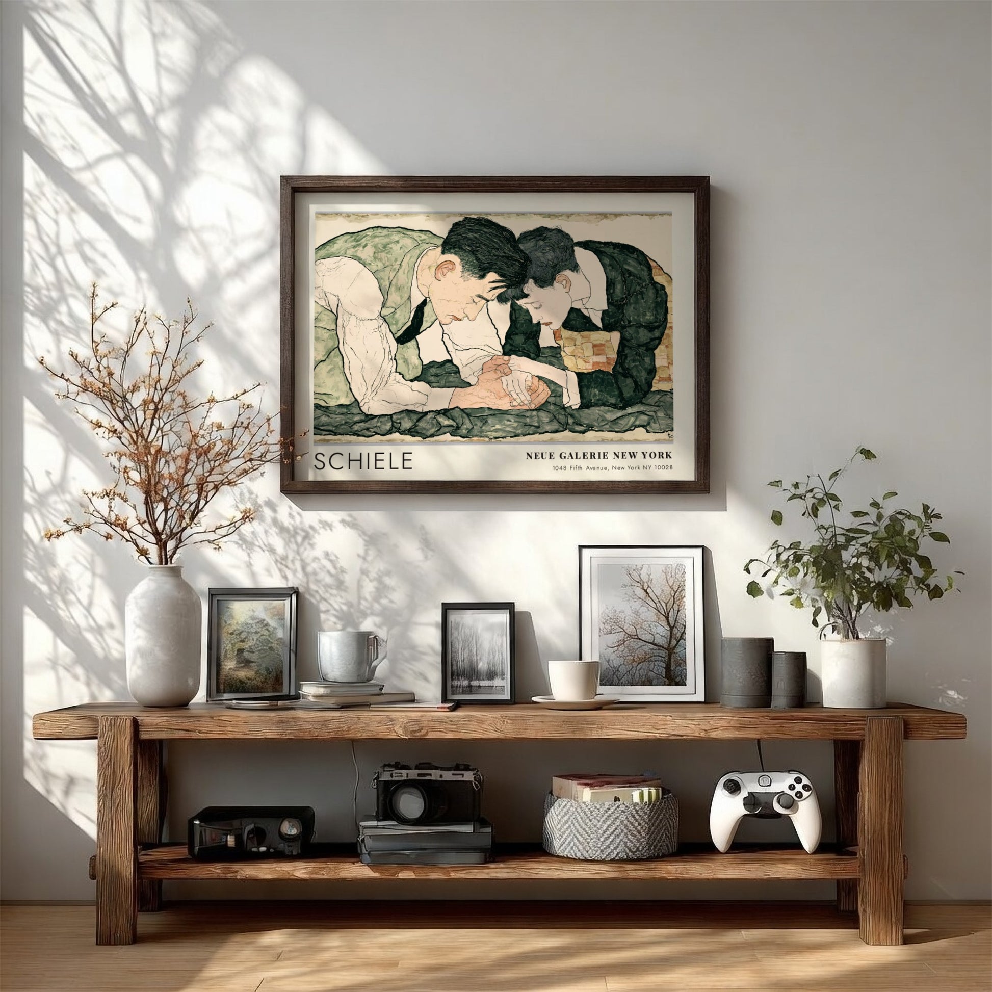 Wall art poster featuring Egon Schiele Die Umarmung art from Neue Galerie New York