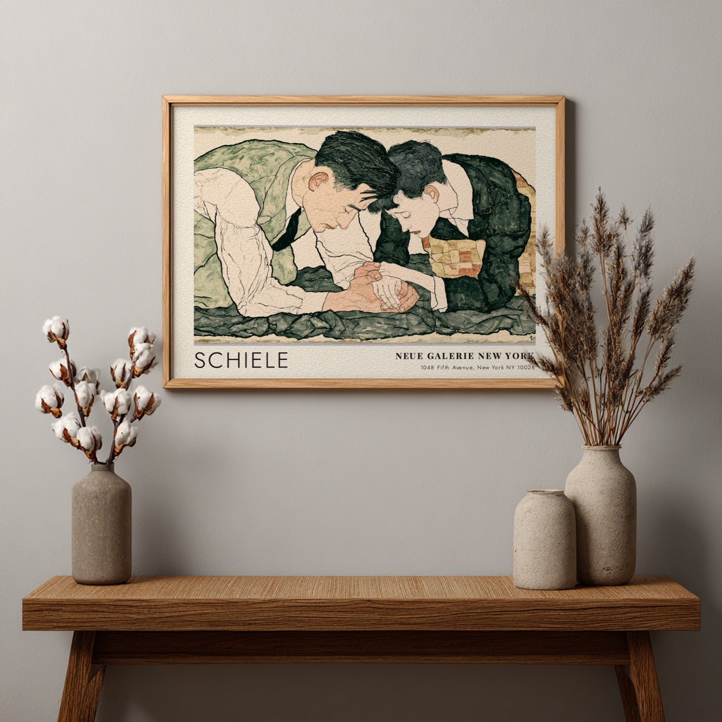 Wall art poster featuring Egon Schiele Die Umarmung art from Neue Galerie New York