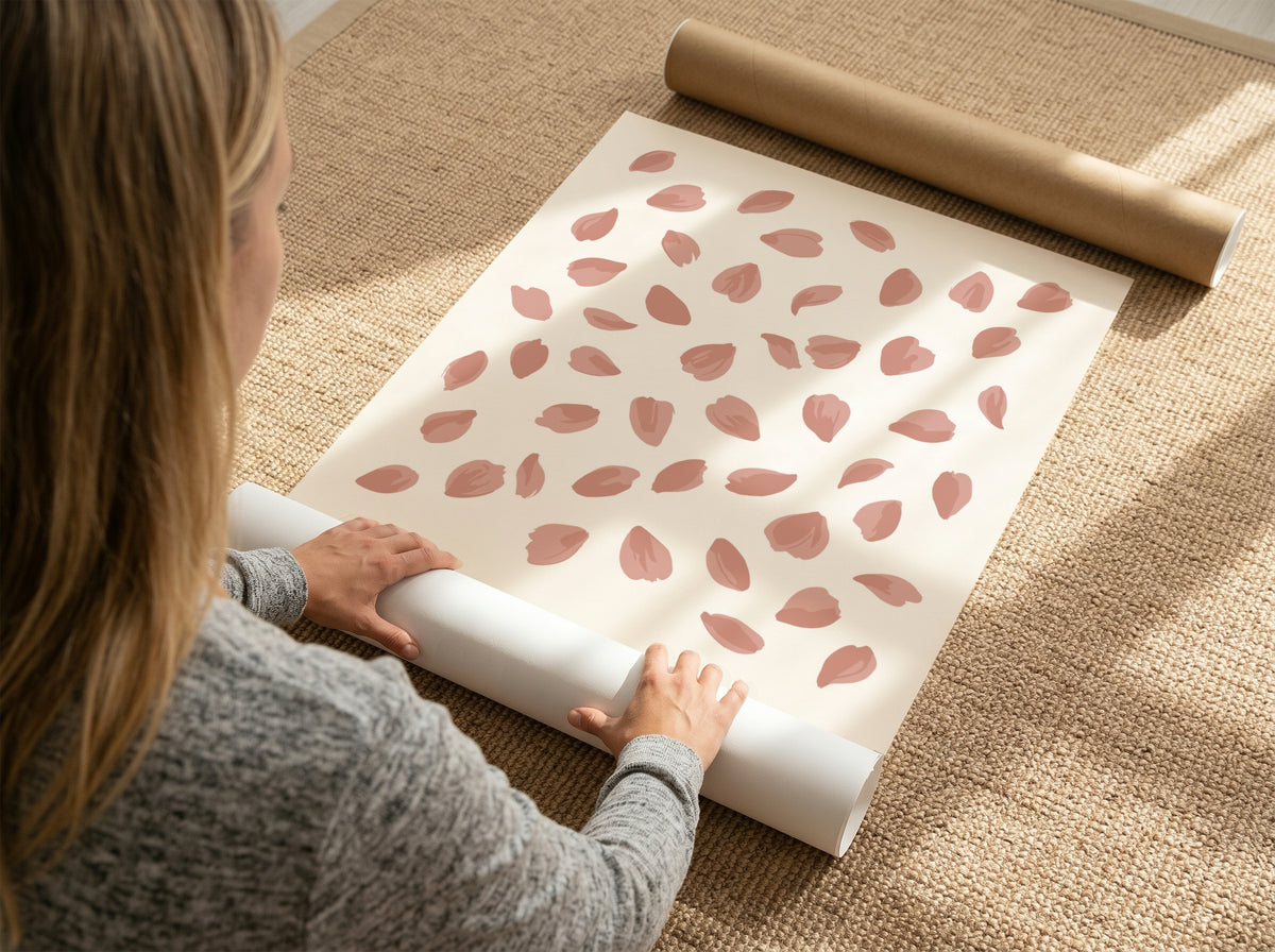 Motivational poster with pink cherry blossom petals and the text Life Is Beautiful.