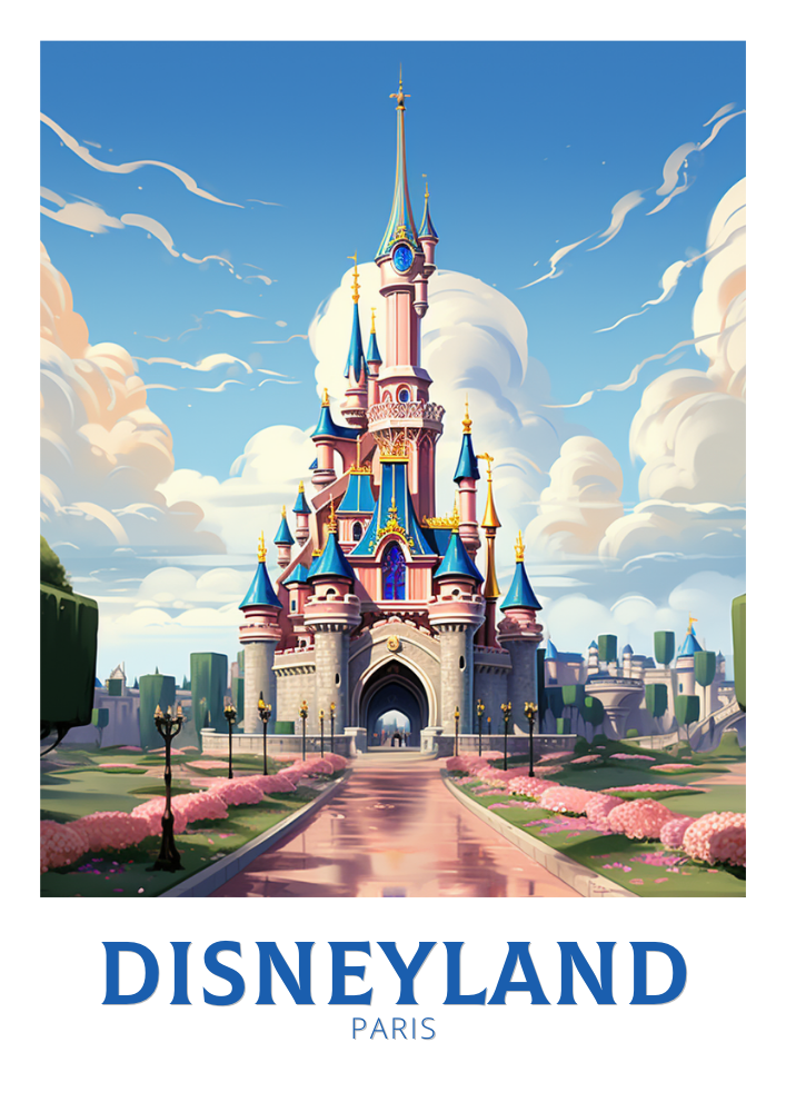 Europe DISNEYLAND TRAVEL WALL ART - PARIS ARTWORK