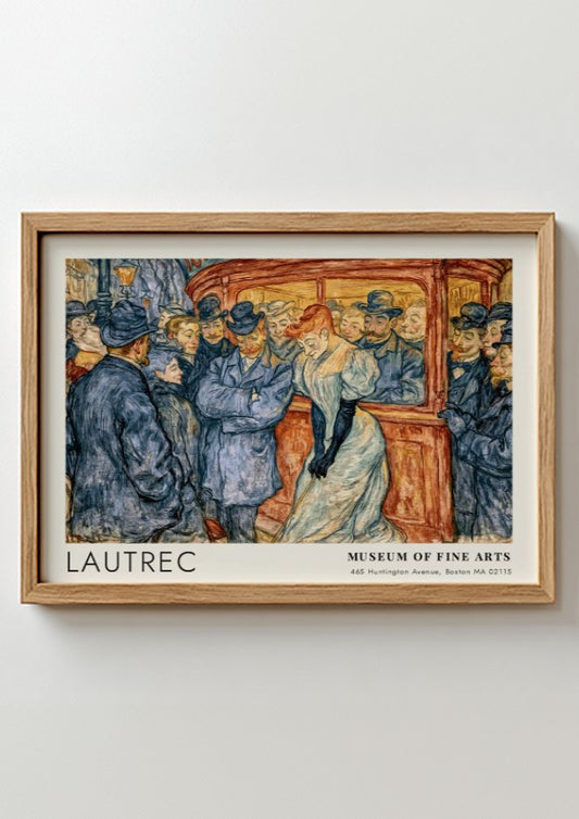 Wall art poster featuring a Lautrec cafe scene with Museum of Fine Arts text