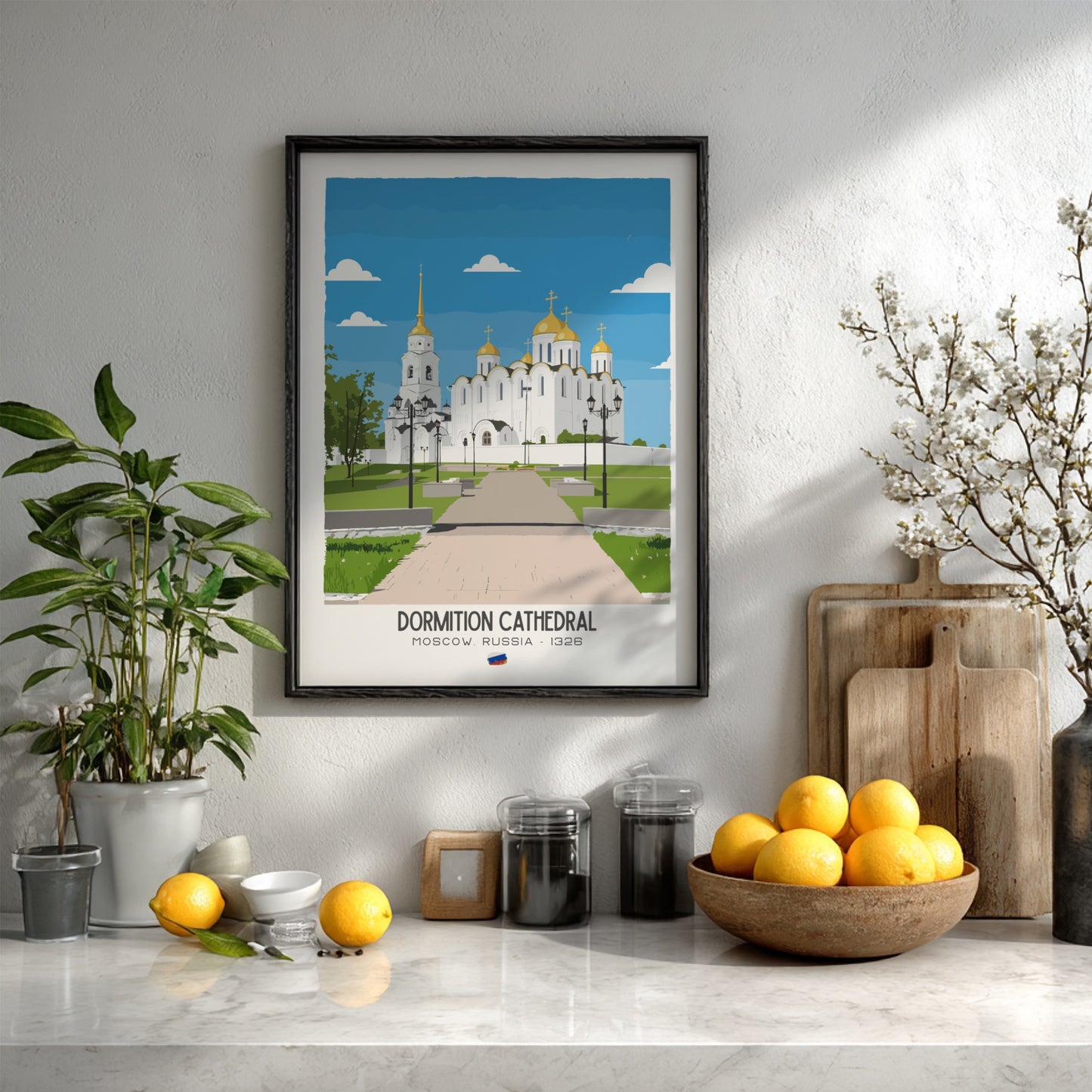 Dormition Cathedral Moscow Art - The Golden Dome Masterpiece Wall Print