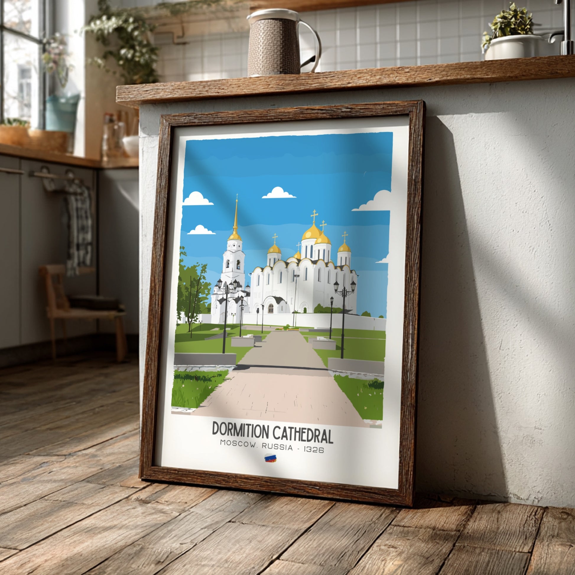 Dormition Cathedral Moscow Art - The Golden Dome Masterpiece Wall Print