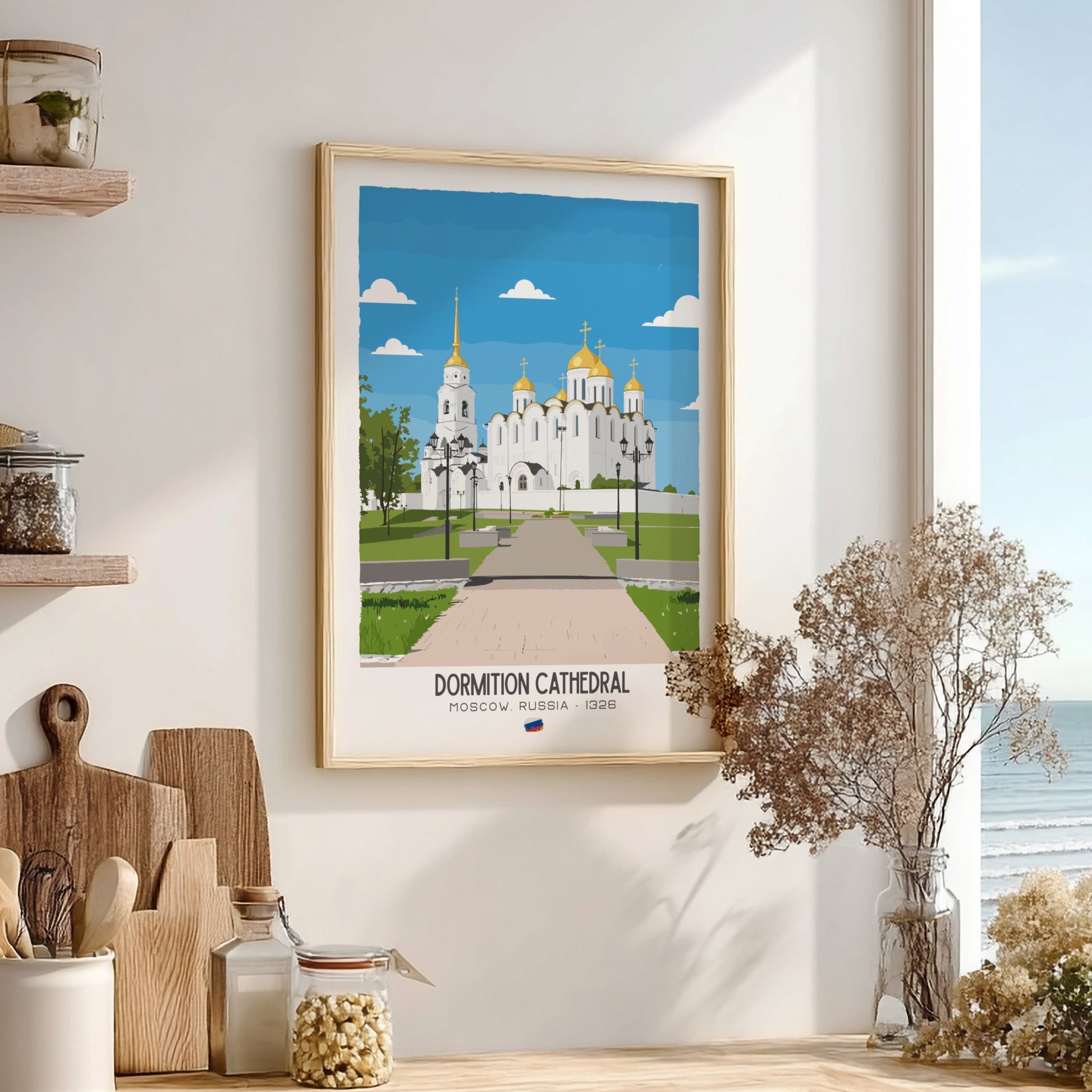 Dormition Cathedral Moscow Art - The Golden Dome Masterpiece Wall Print