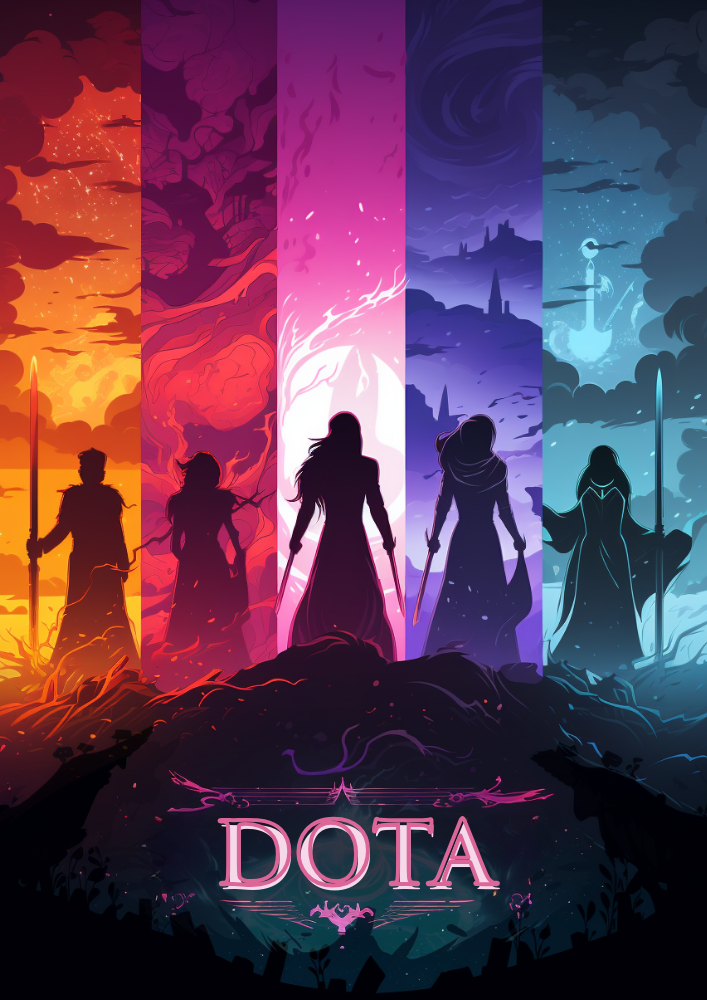 Affiche Dota, affiche de salle de jeux