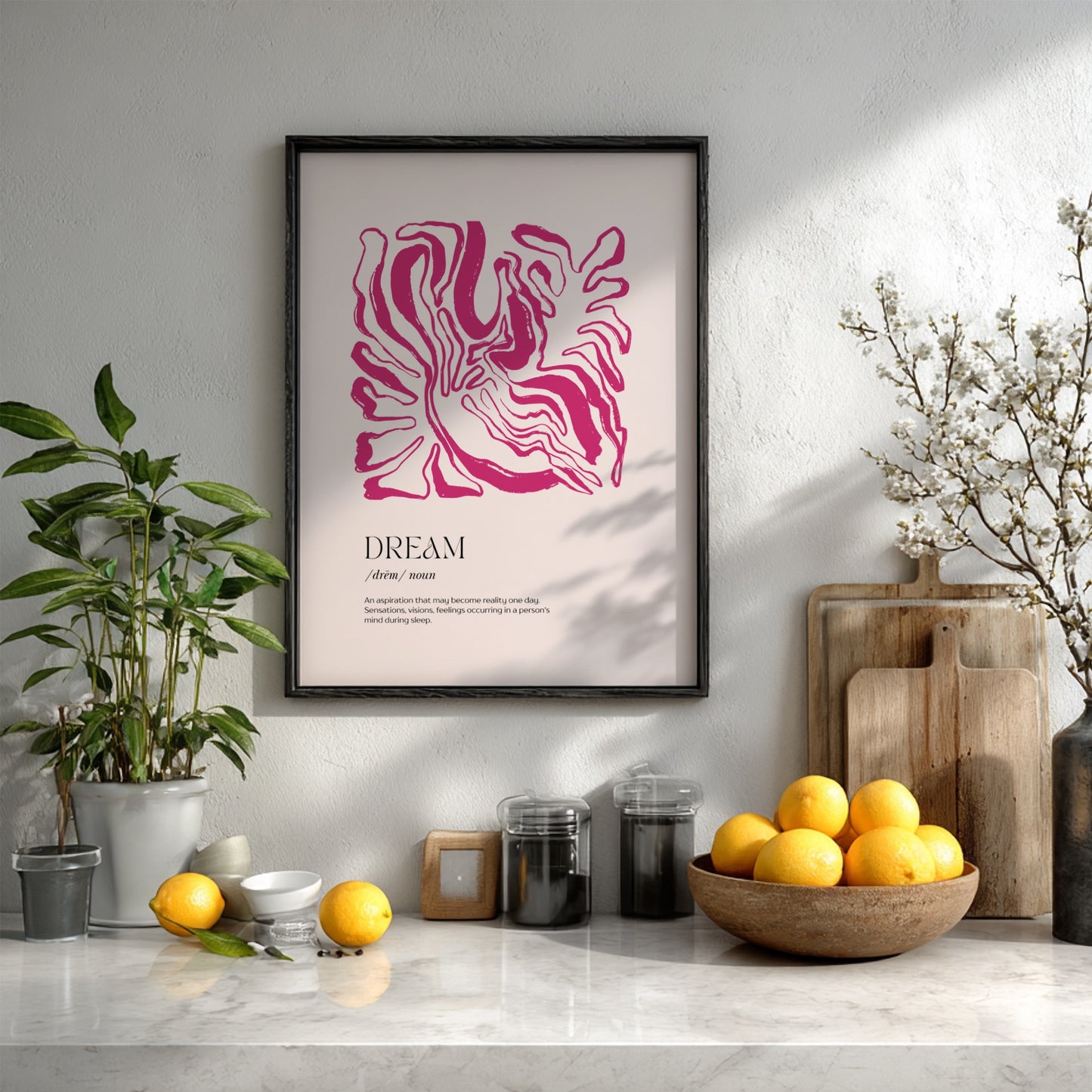 Dream Definition: Modern Minimalist Typography Wall Art