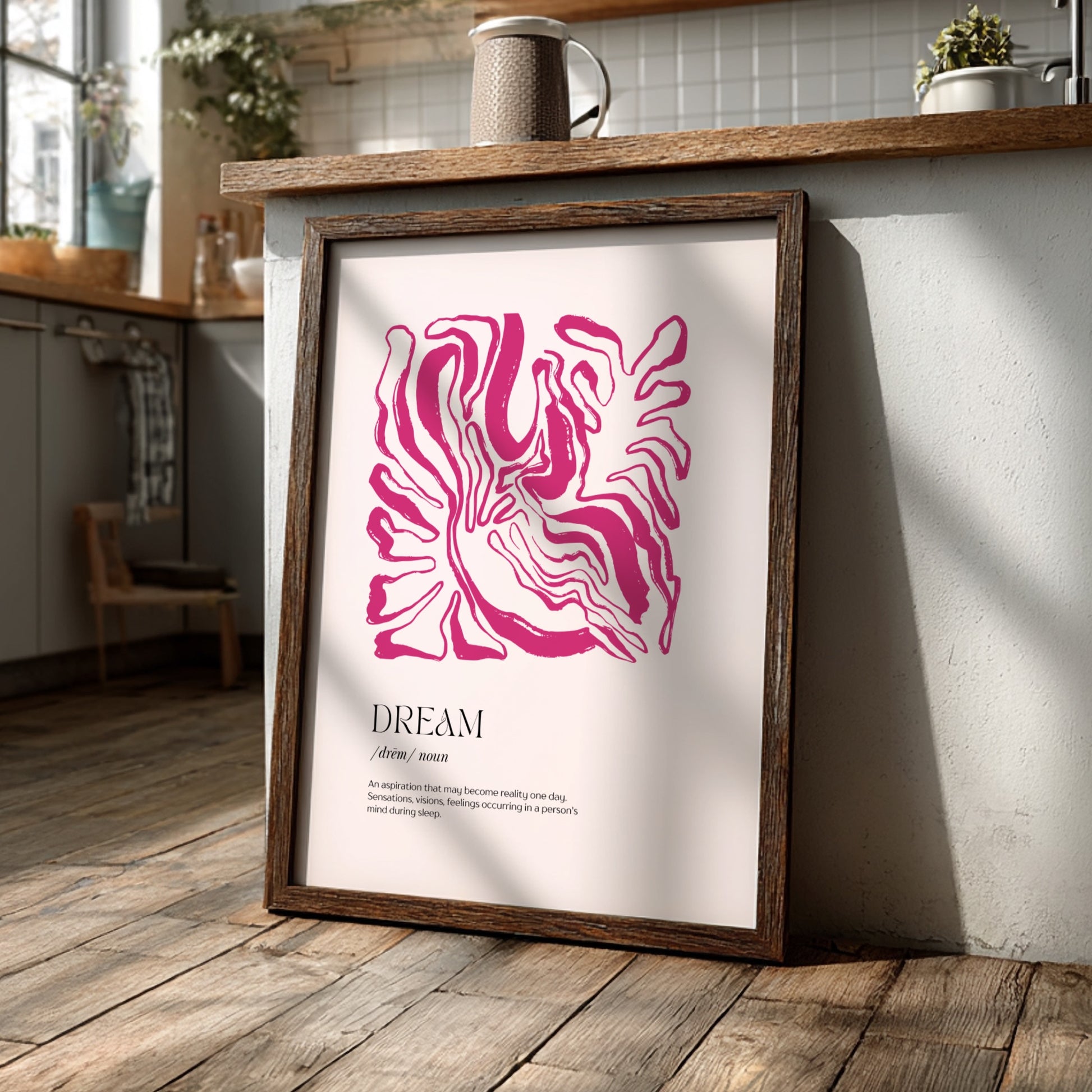 Dream Definition: Modern Minimalist Typography Wall Art