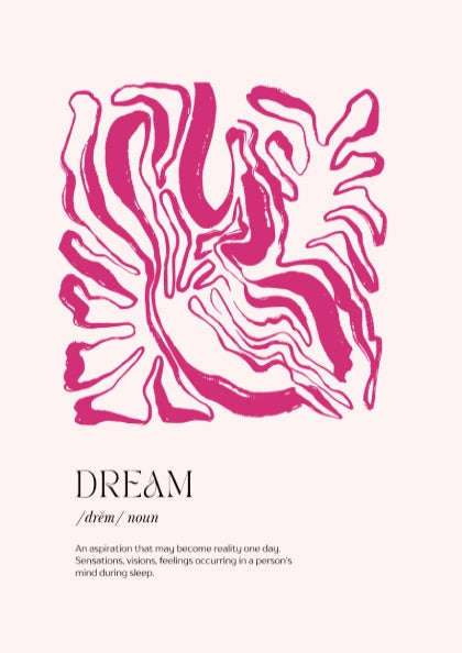 Dream Definition: Modern Minimalist Typography Wall Art