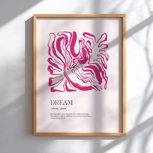 Dream Definition: Modern Minimalist Typography Wall Art