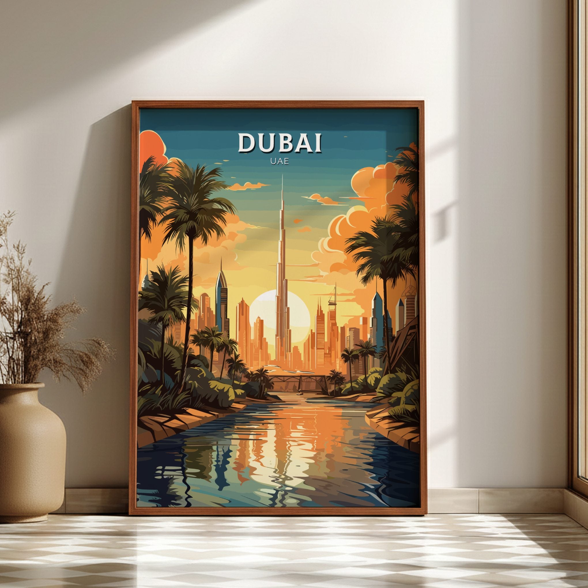 Asian DUBAI POSTER - RETRO PRINT