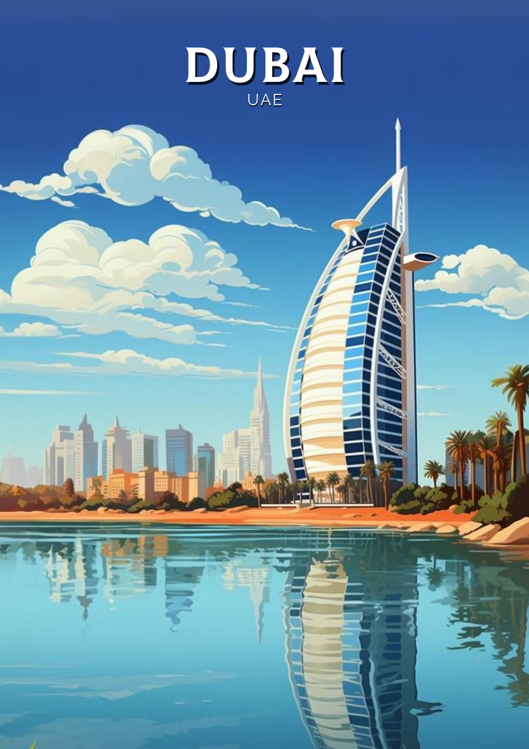 Asian DUBAI PRINT - TRAVEL POSTER