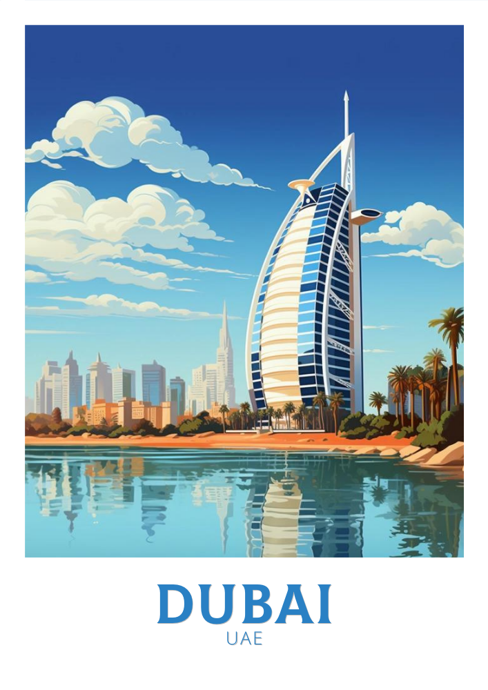 Asian BURJ AL ARAB PRINT - DUBAI POSTER