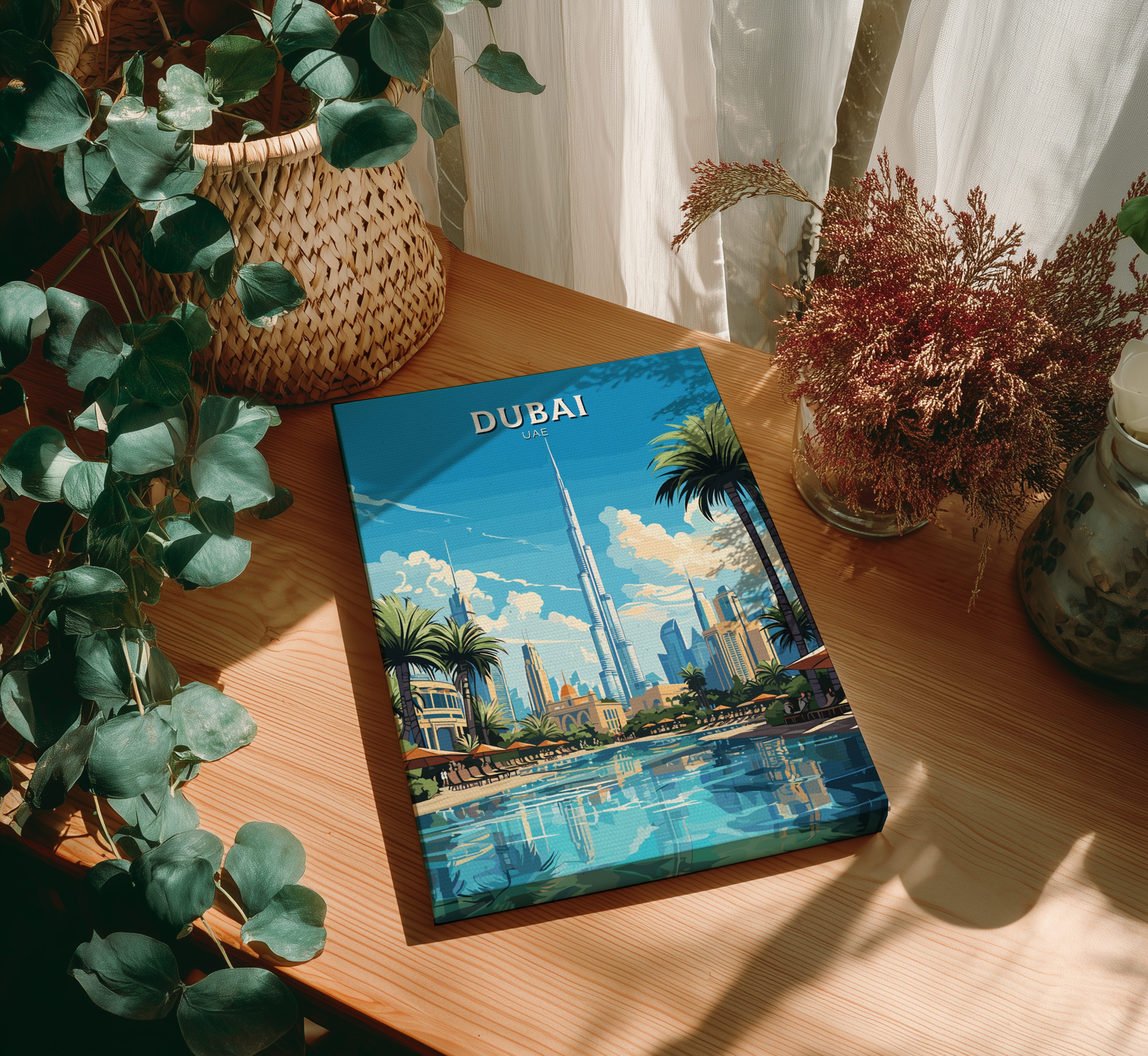 Asian VIEW OF DUBAI POSTER - MODERN TRAVEL ART