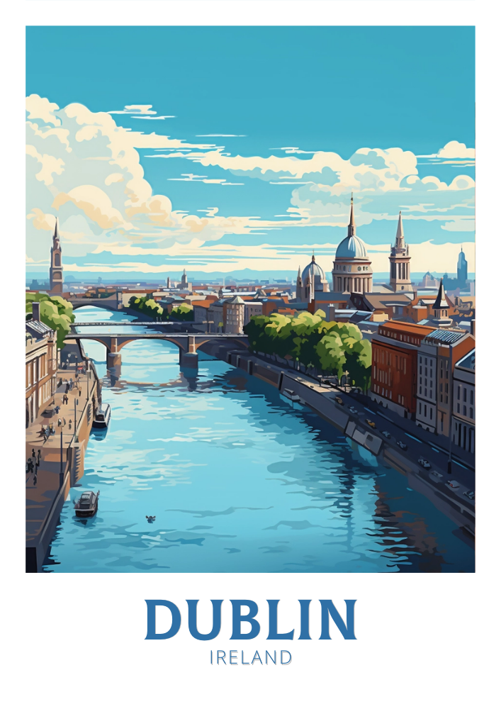 Europe DUBLIN TRAVEL POSTER - IRELAND ARTWORK
