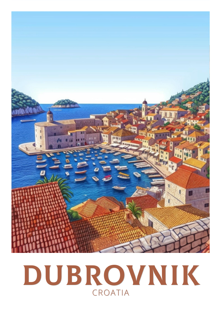 Europe DUBROVNIK TRAVEL ARTWORK - CROATIA POSTER