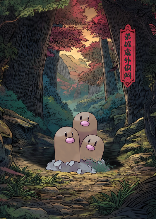 Dugtrio Pokemon Poster