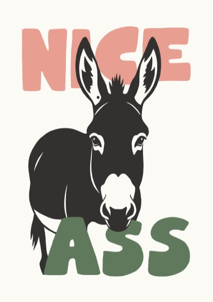Cheeky Silhouette Modern Art - The Dunkey "Nice Ass" Wall Print