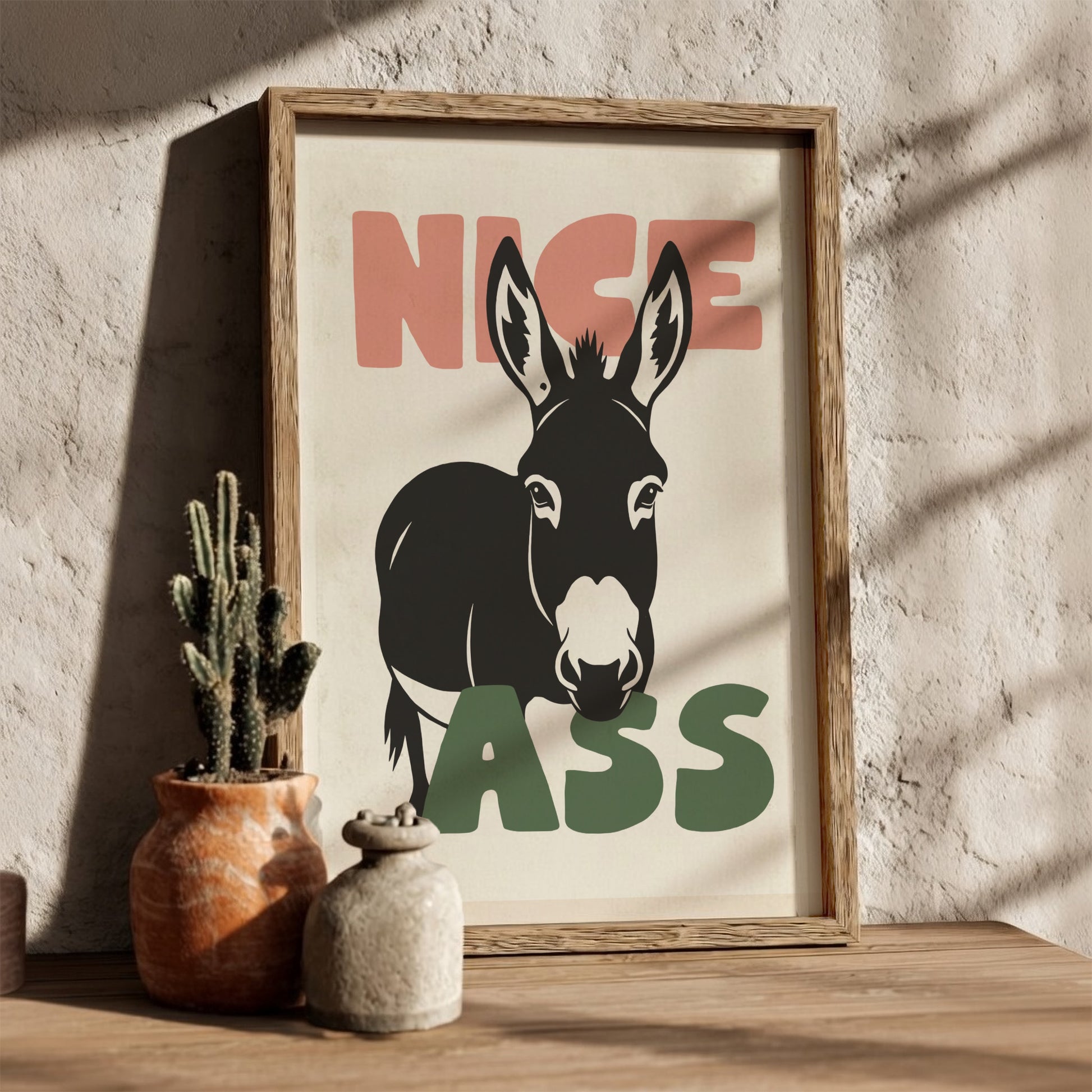 Cheeky Silhouette Modern Art - The Dunkey "Nice Ass" Wall Print