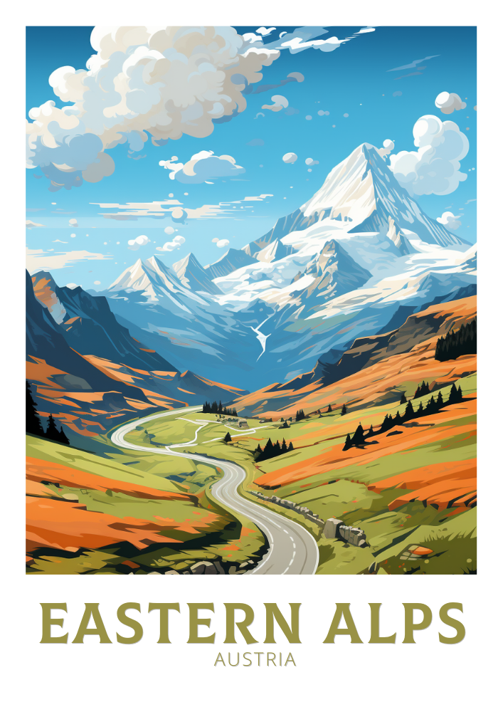 Europe EASTERN ALPS TRAVEL PRINT - AUSTRIA ARTWORK