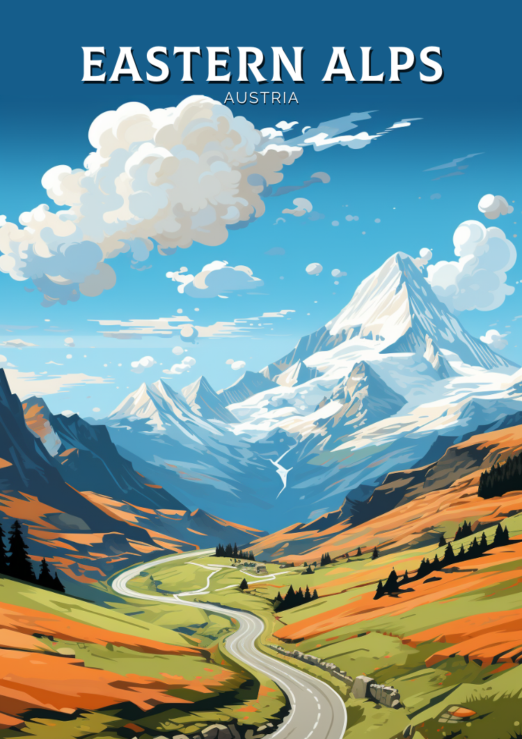 Europe EASTERN ALPS TRAVEL POSTER - AUSTRIA ARTWORK