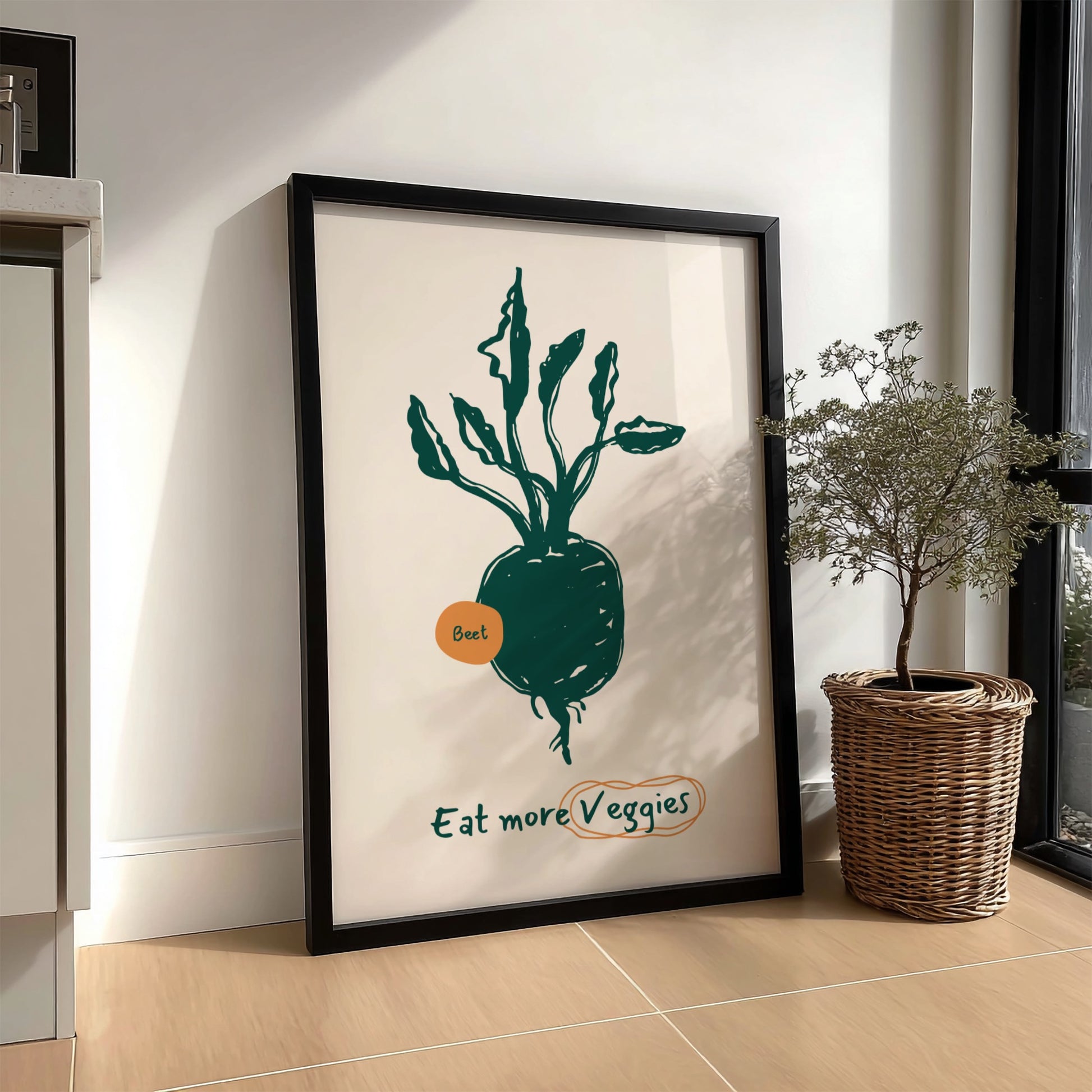 Eat More Veggies - Beetroot Poster | Vibrant Vegetable Wall Art Print