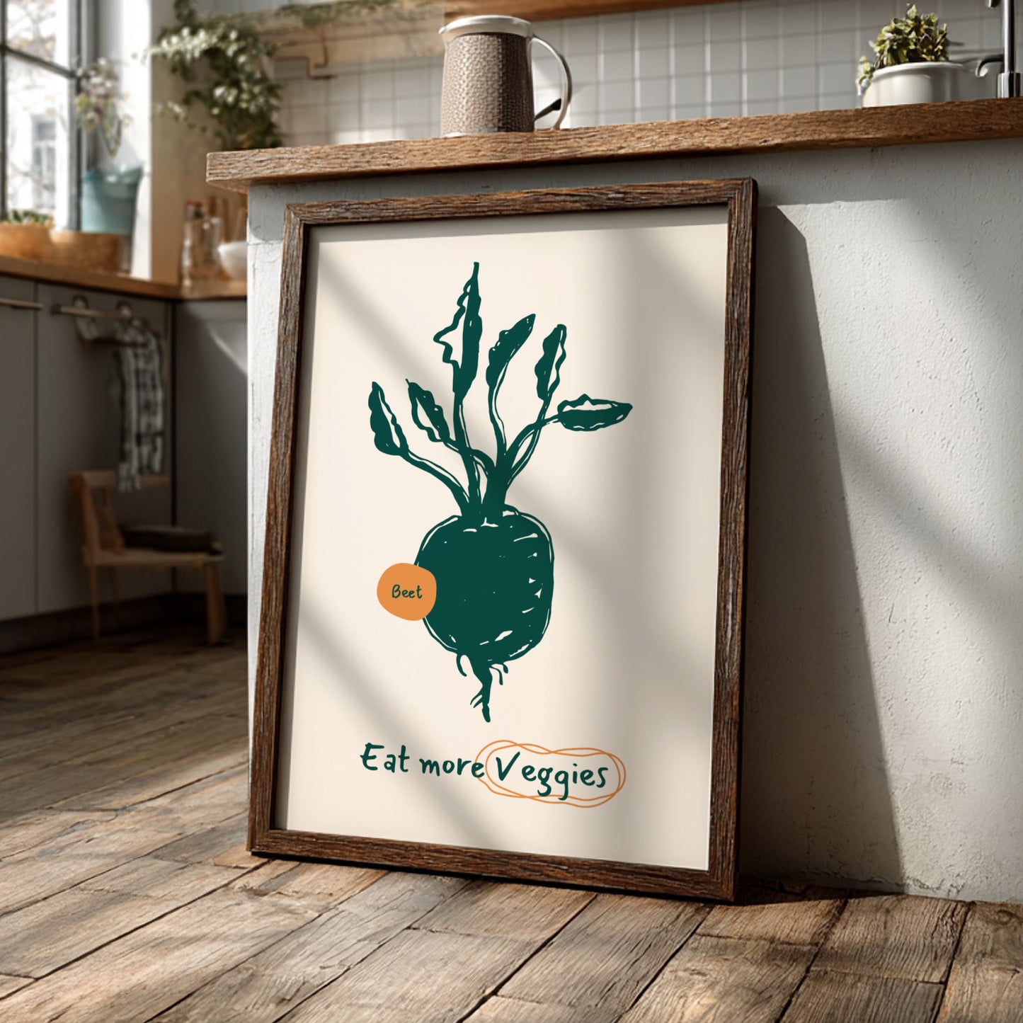 Eat More Veggies - Beetroot Poster | Vibrant Vegetable Wall Art Print