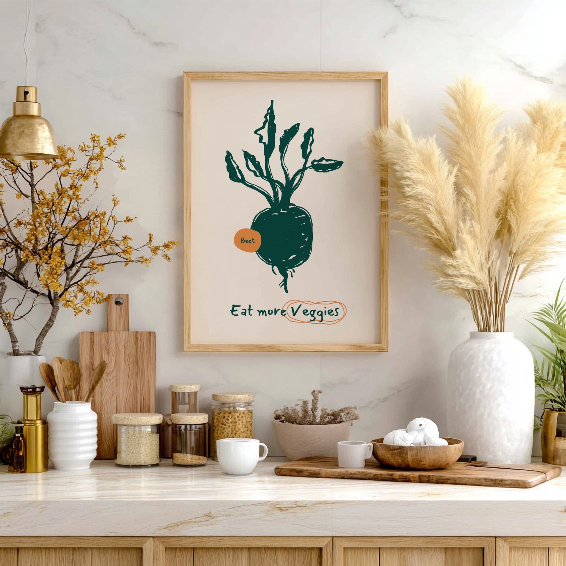 Eat More Veggies - Beetroot Poster | Vibrant Vegetable Wall Art Print