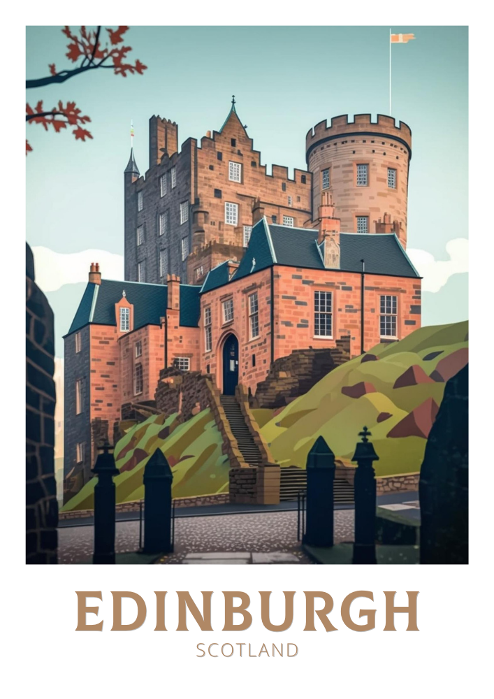 Europe EDINBURGH TRAVEL PRINT - SCONTLAND ARTWORK
