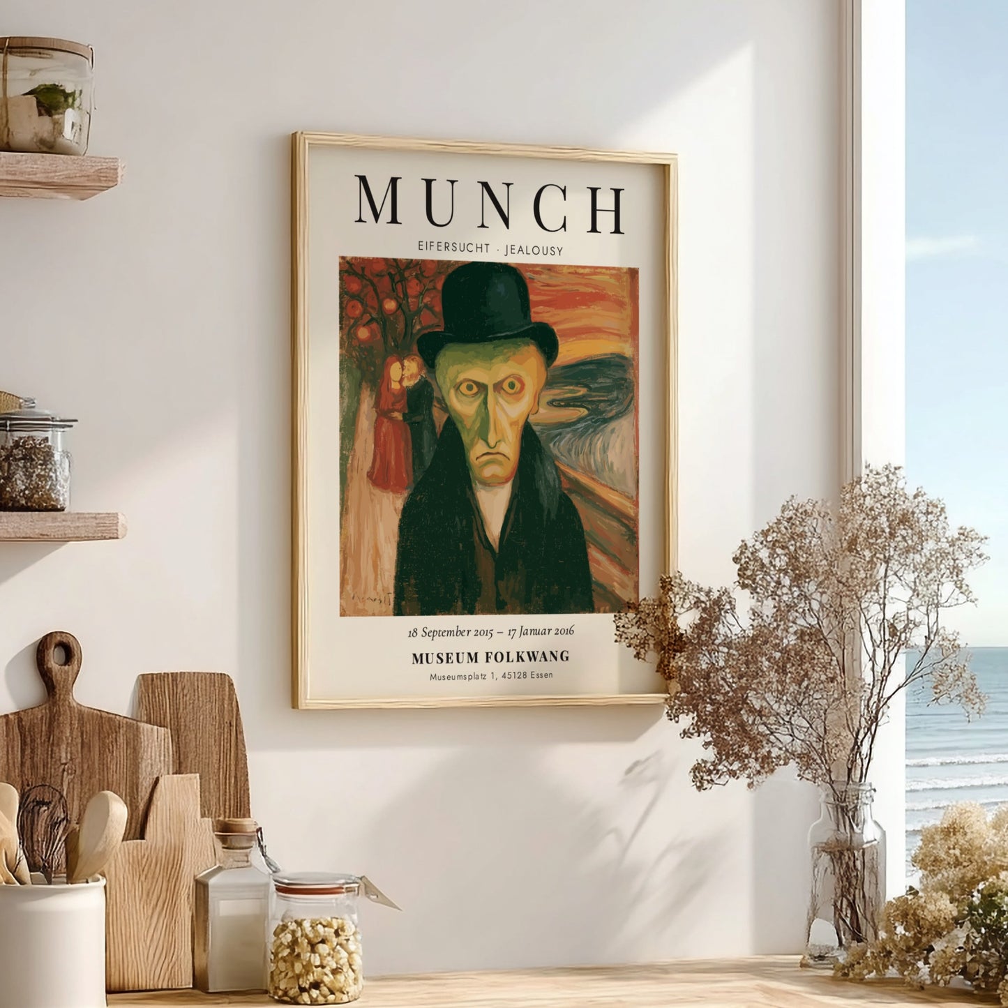Edvard Munch poster featuring Eifersucht Jealousy with expressive colors and emotional depth