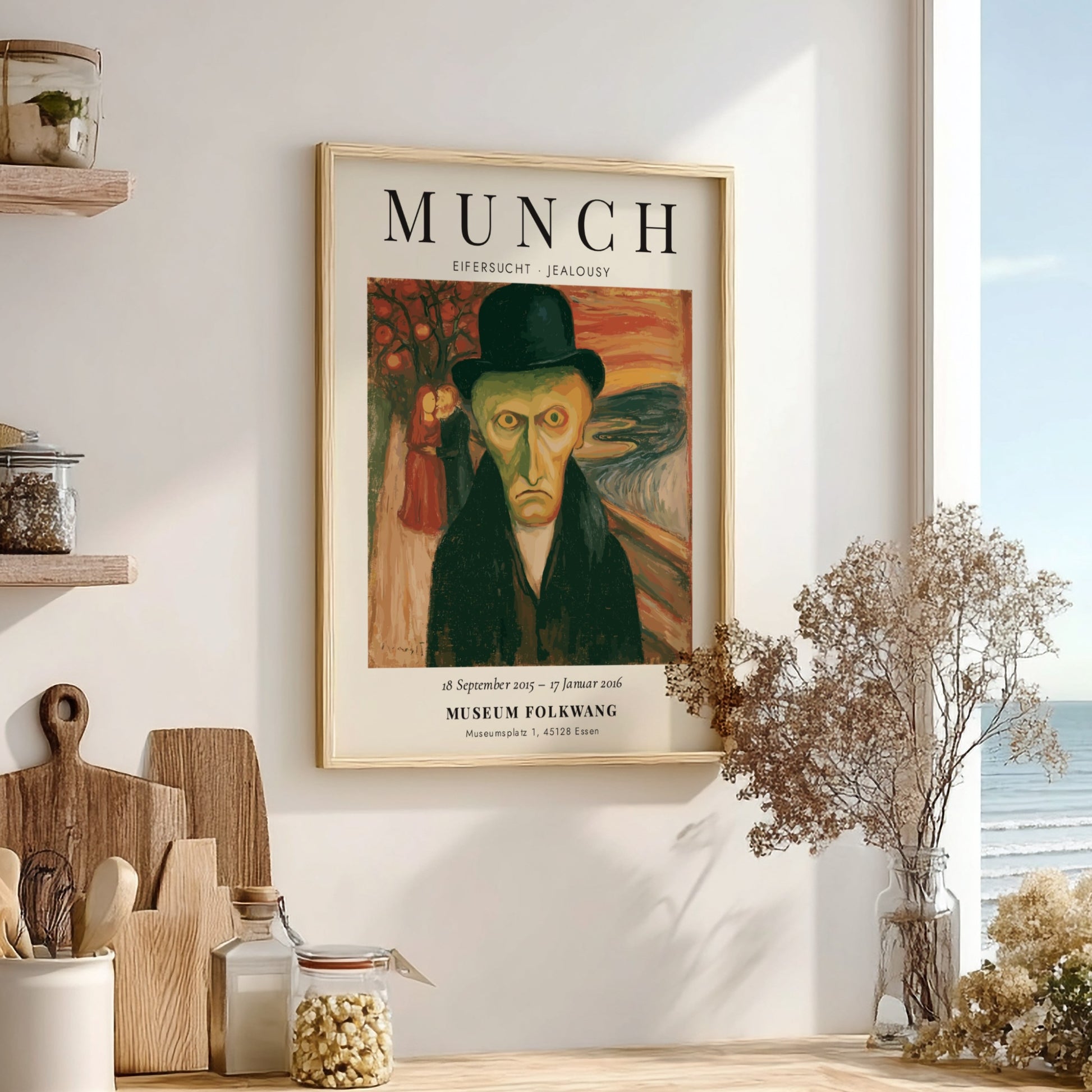 Edvard Munch poster featuring Eifersucht Jealousy with expressive colors and emotional depth