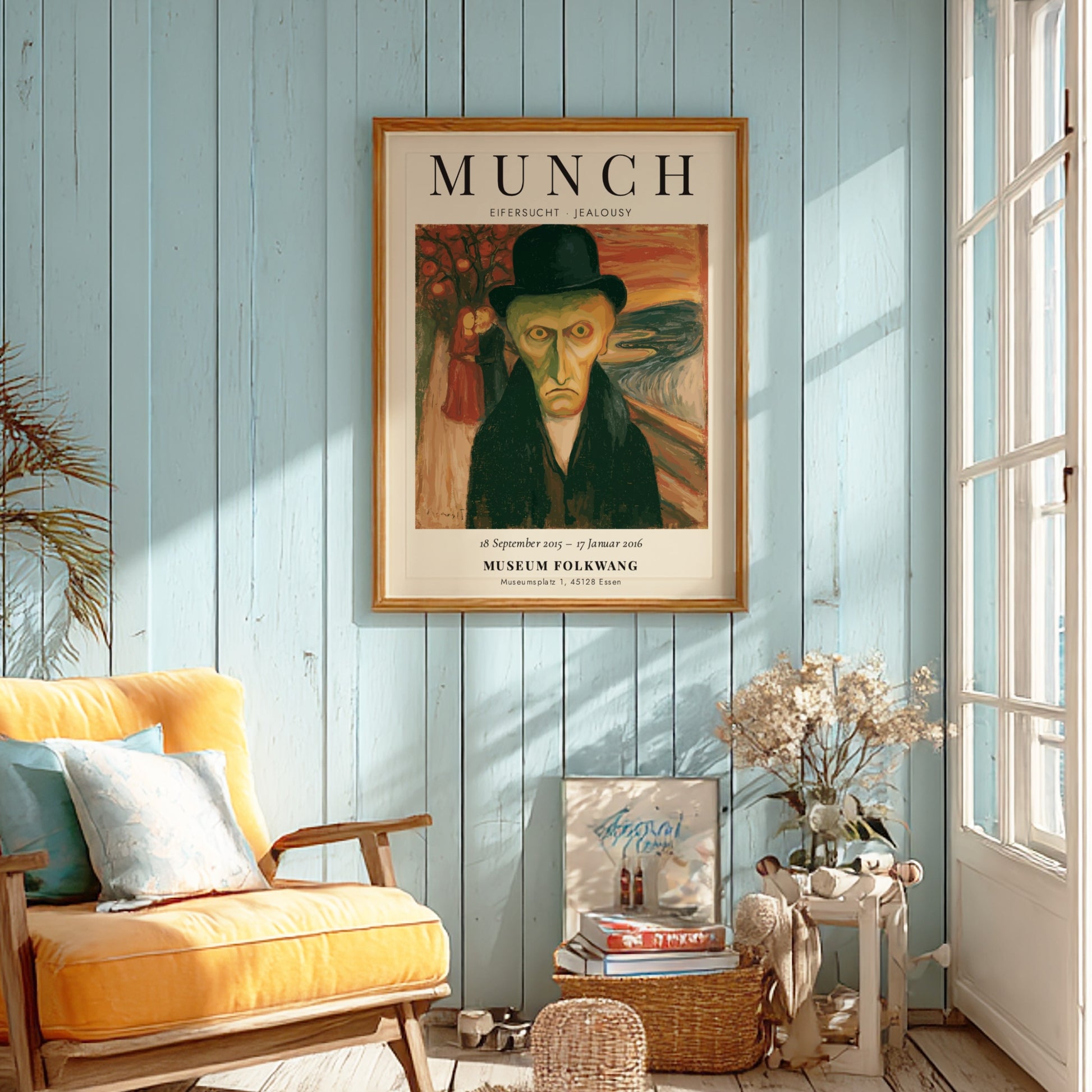 Edvard Munch poster featuring Eifersucht Jealousy with expressive colors and emotional depth