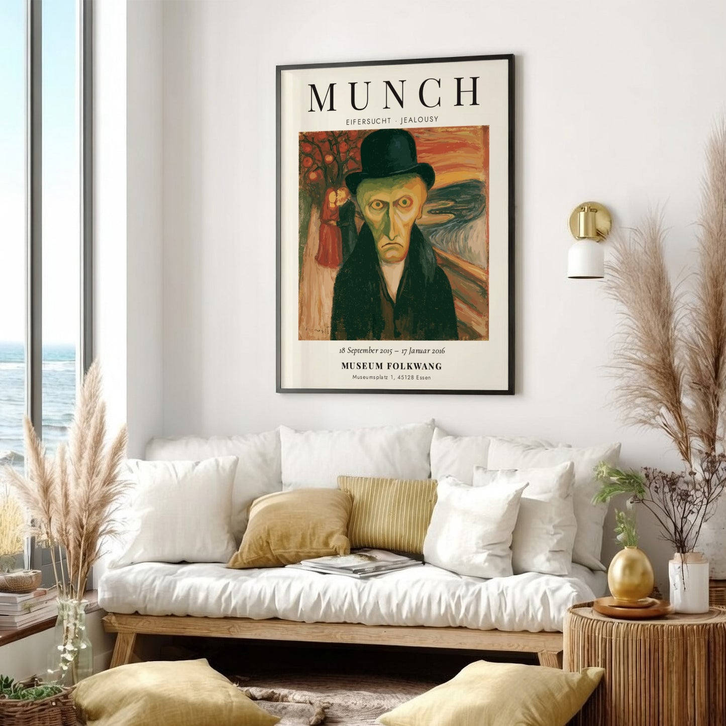Edvard Munch poster featuring Eifersucht Jealousy with expressive colors and emotional depth