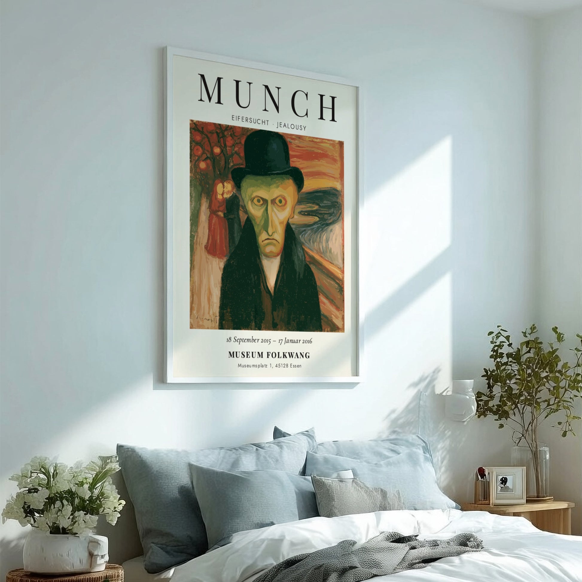 Edvard Munch poster featuring Eifersucht Jealousy with expressive colors and emotional depth