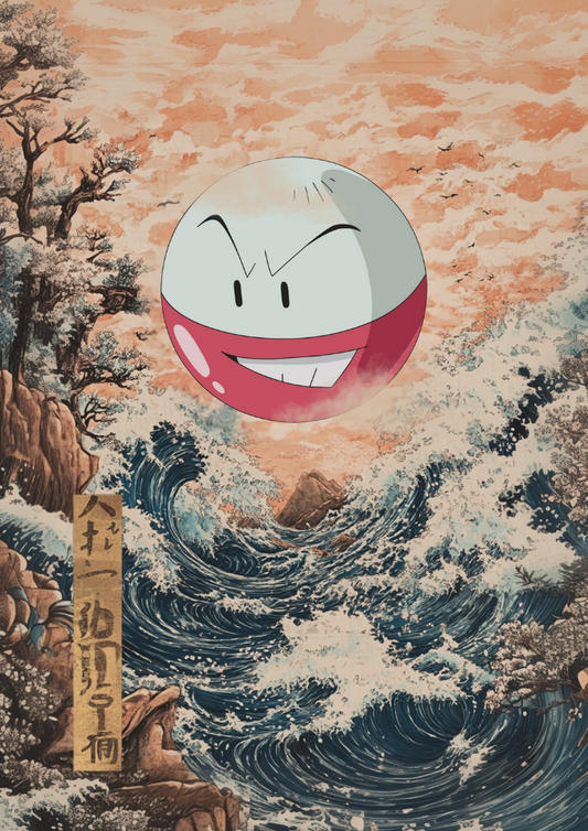 Electrode Poster: Japanese Style Legendary Pokemon Inspired Anime Artwork, Pokemon TCG Electrode