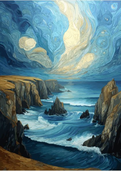 Endurance - Rocky Coastline and Crashing Waves Wall Art