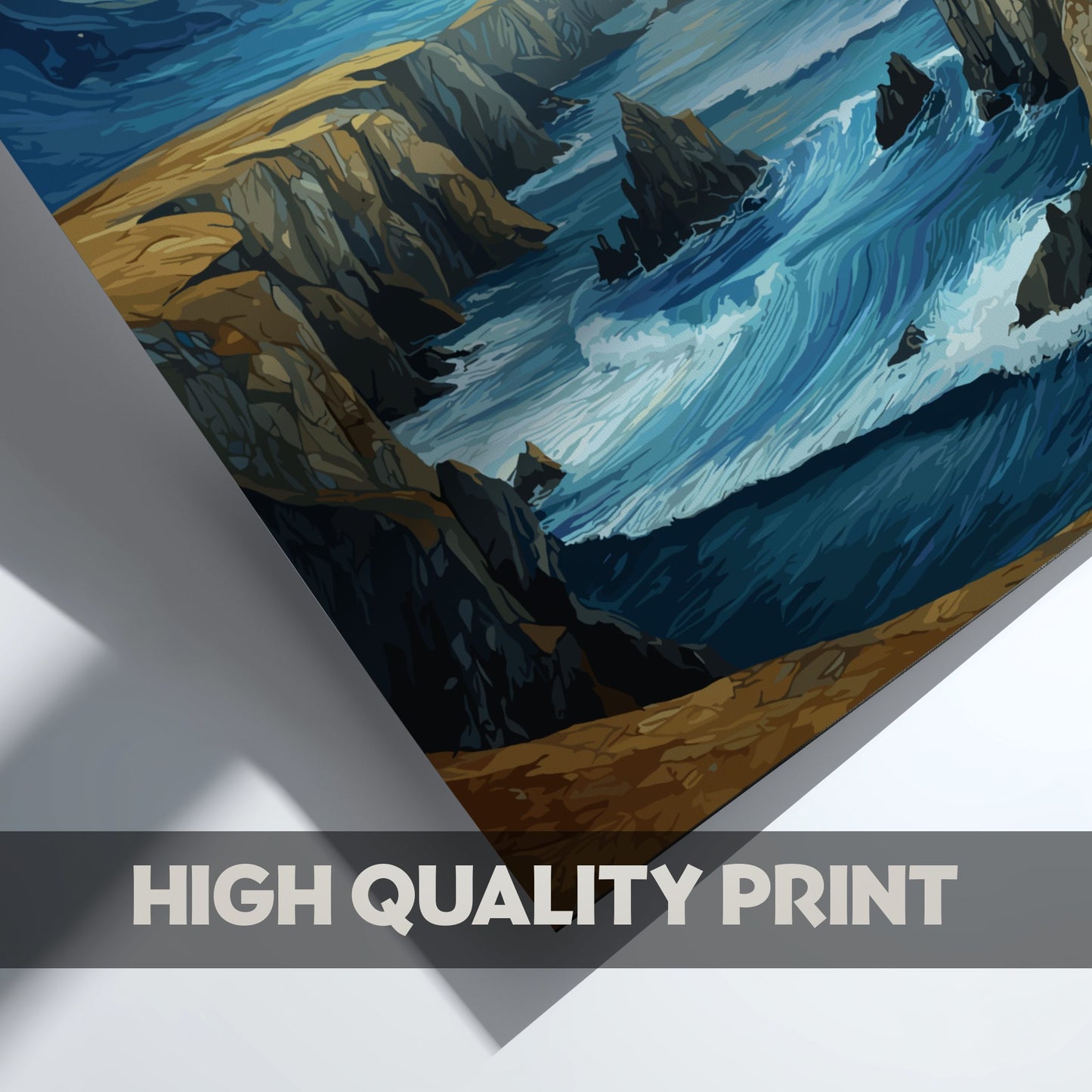 Endurance - Rocky Coastline and Crashing Waves Wall Art