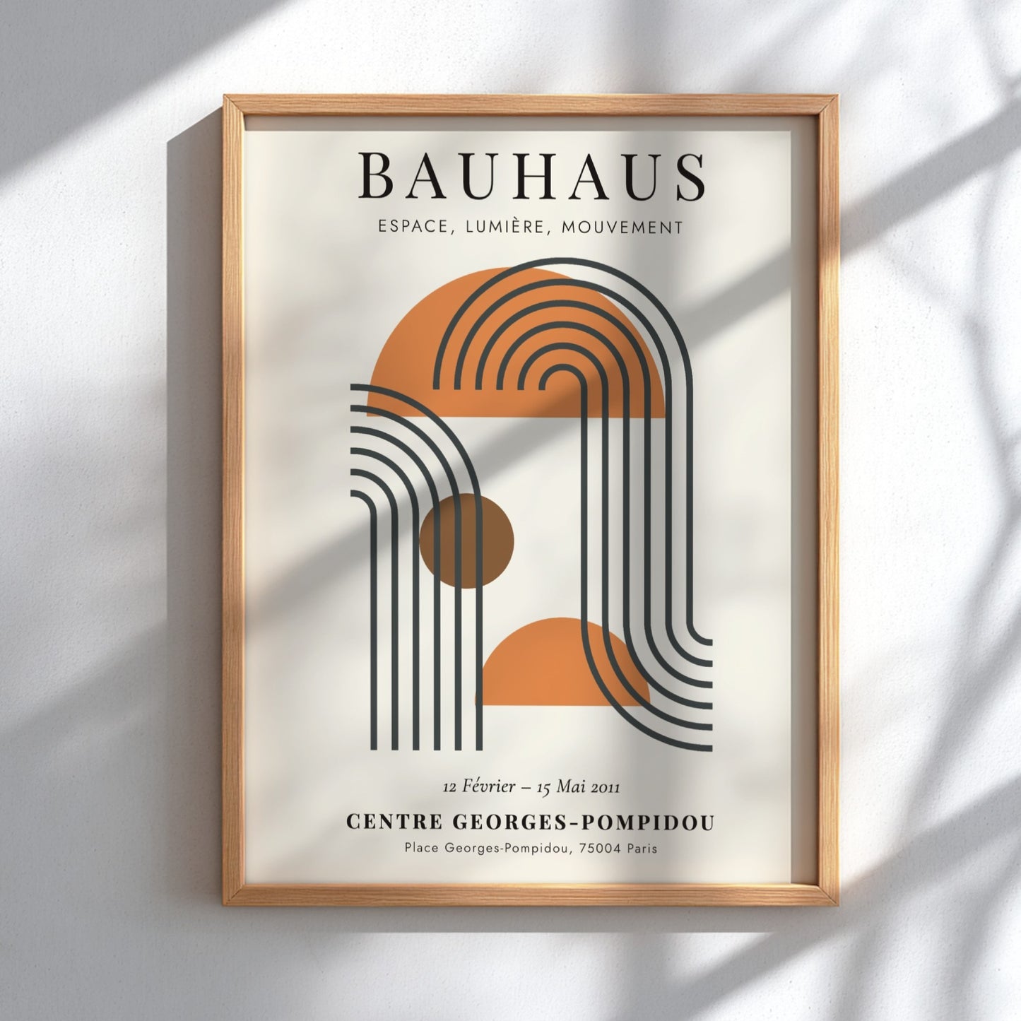 Bauhaus poster featuring geometric shapes and soft colors, modern art design