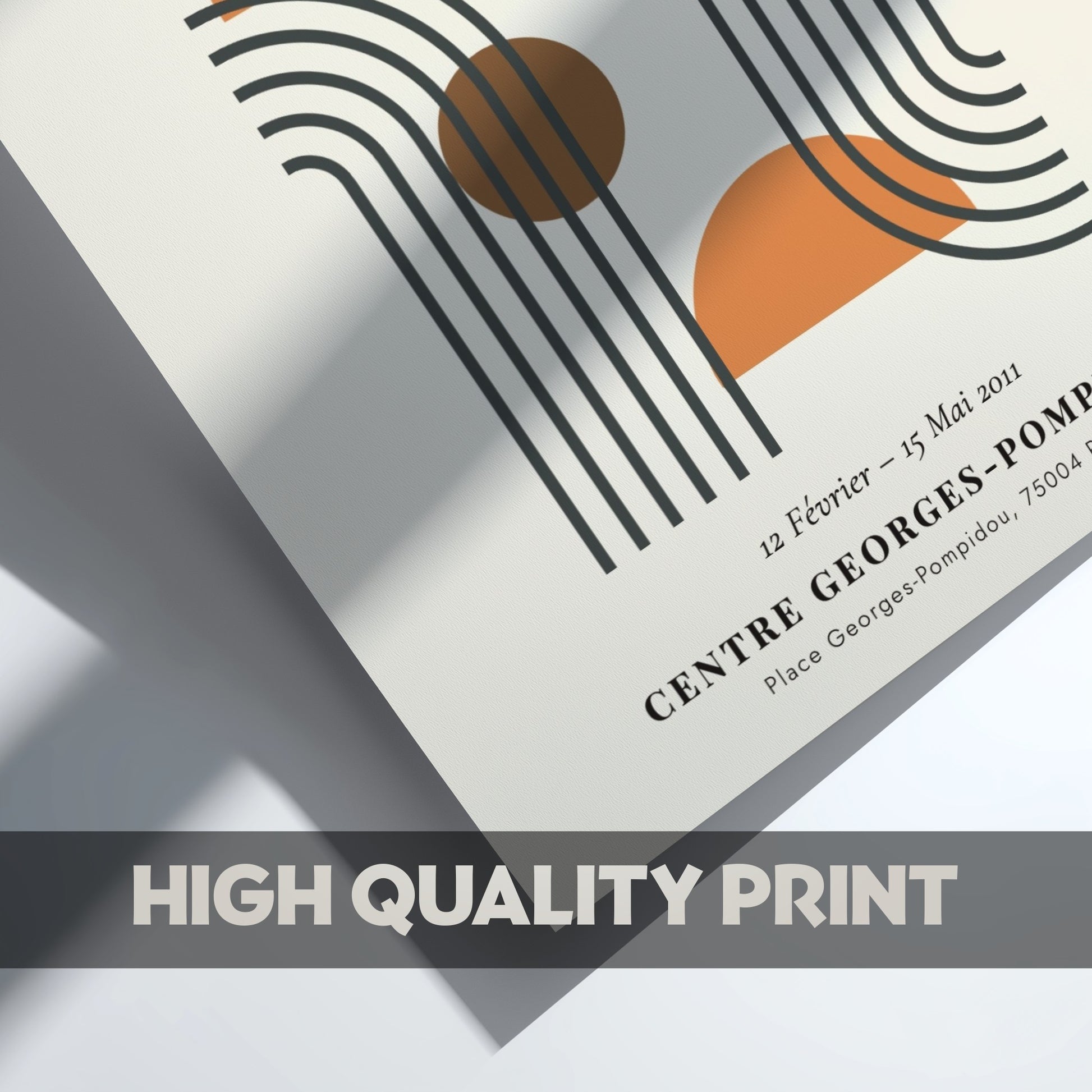 Bauhaus poster featuring geometric shapes and soft colors, modern art design