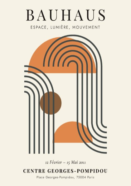 Bauhaus poster featuring geometric shapes and soft colors, modern art design