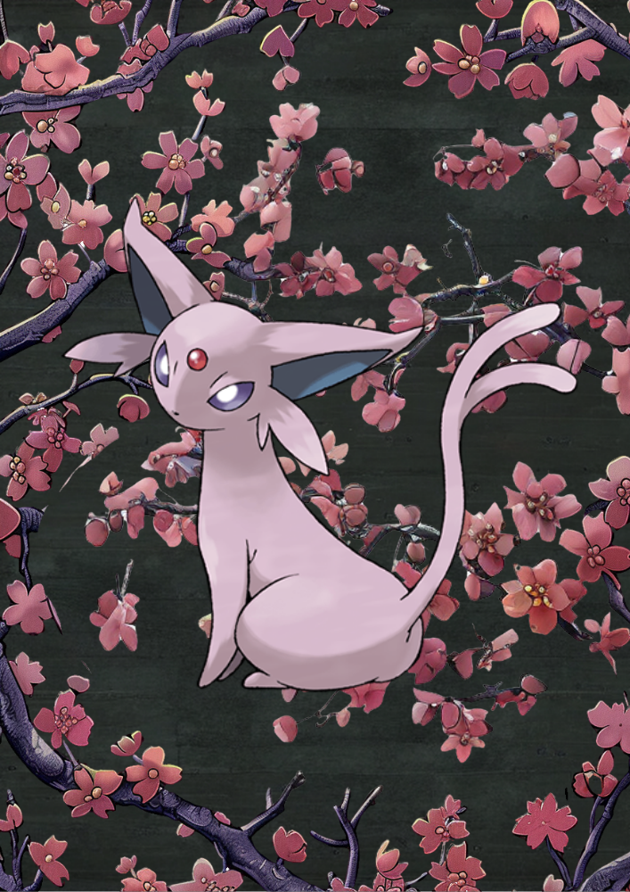 Espeon Poster: Japanese Style Pokemon Inspired Anime Artwork, Pokemon TCG Espeon