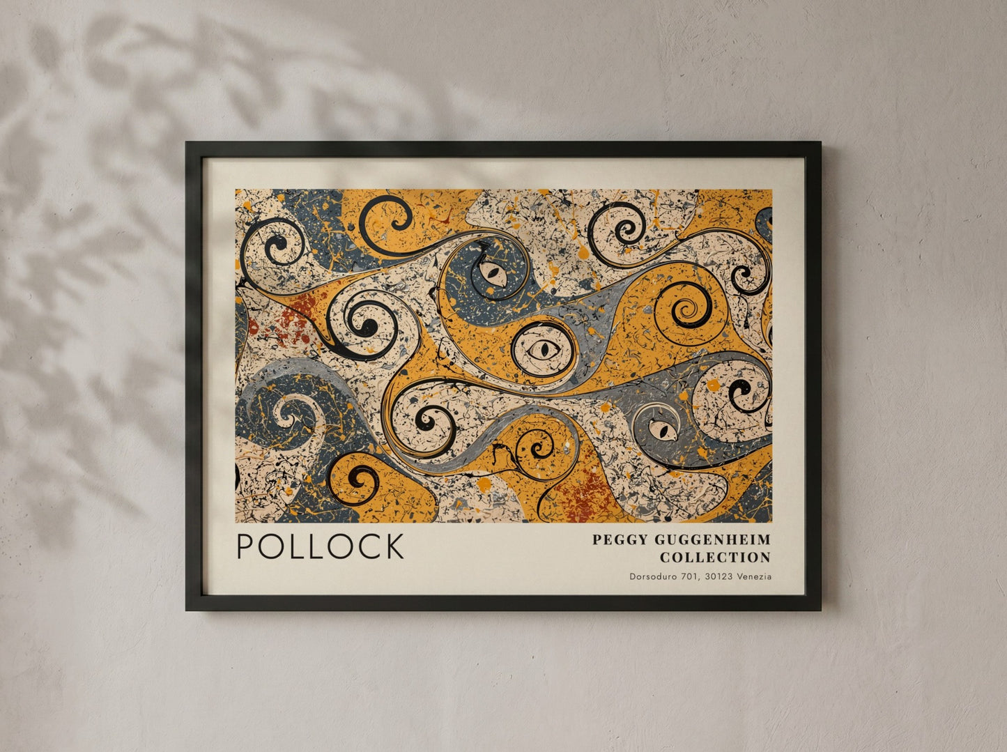 Wall art poster featuring Jackson Pollock Eyes in the Heat with swirling abstract shapes