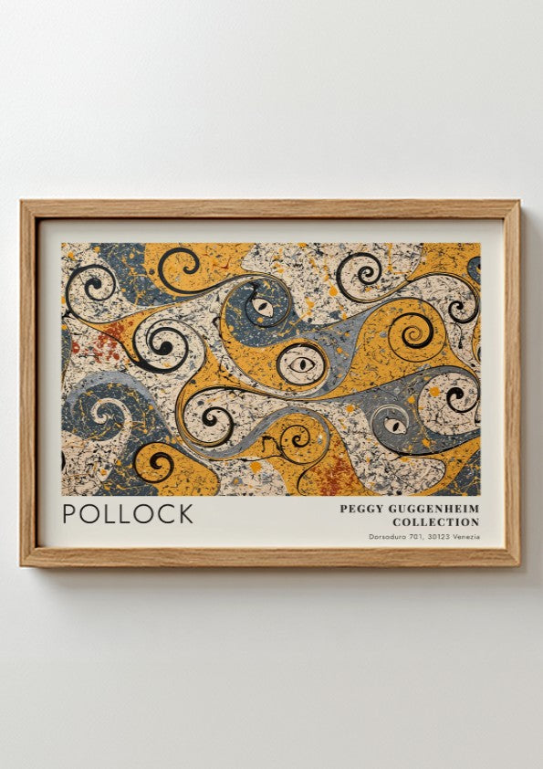 Wall art poster featuring Jackson Pollock Eyes in the Heat with swirling abstract shapes