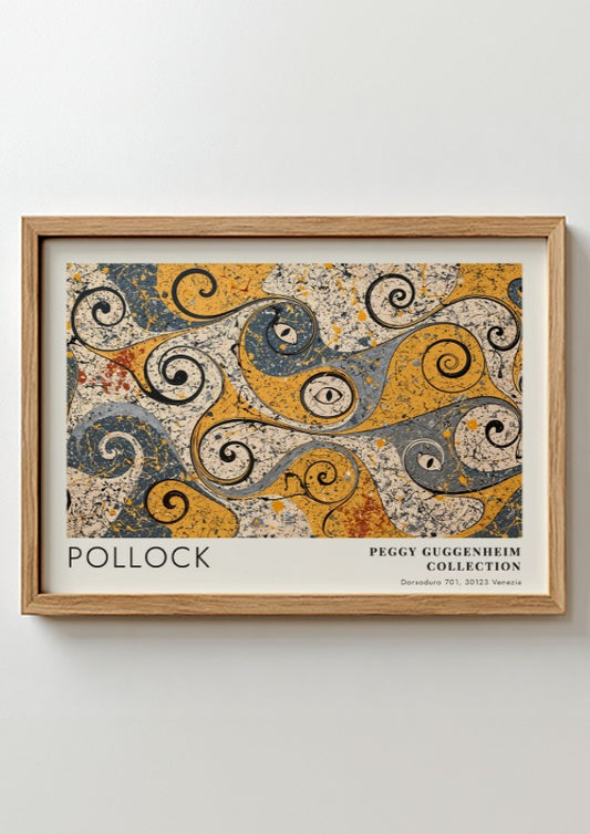 Wall art poster featuring Jackson Pollock Eyes in the Heat with swirling abstract shapes
