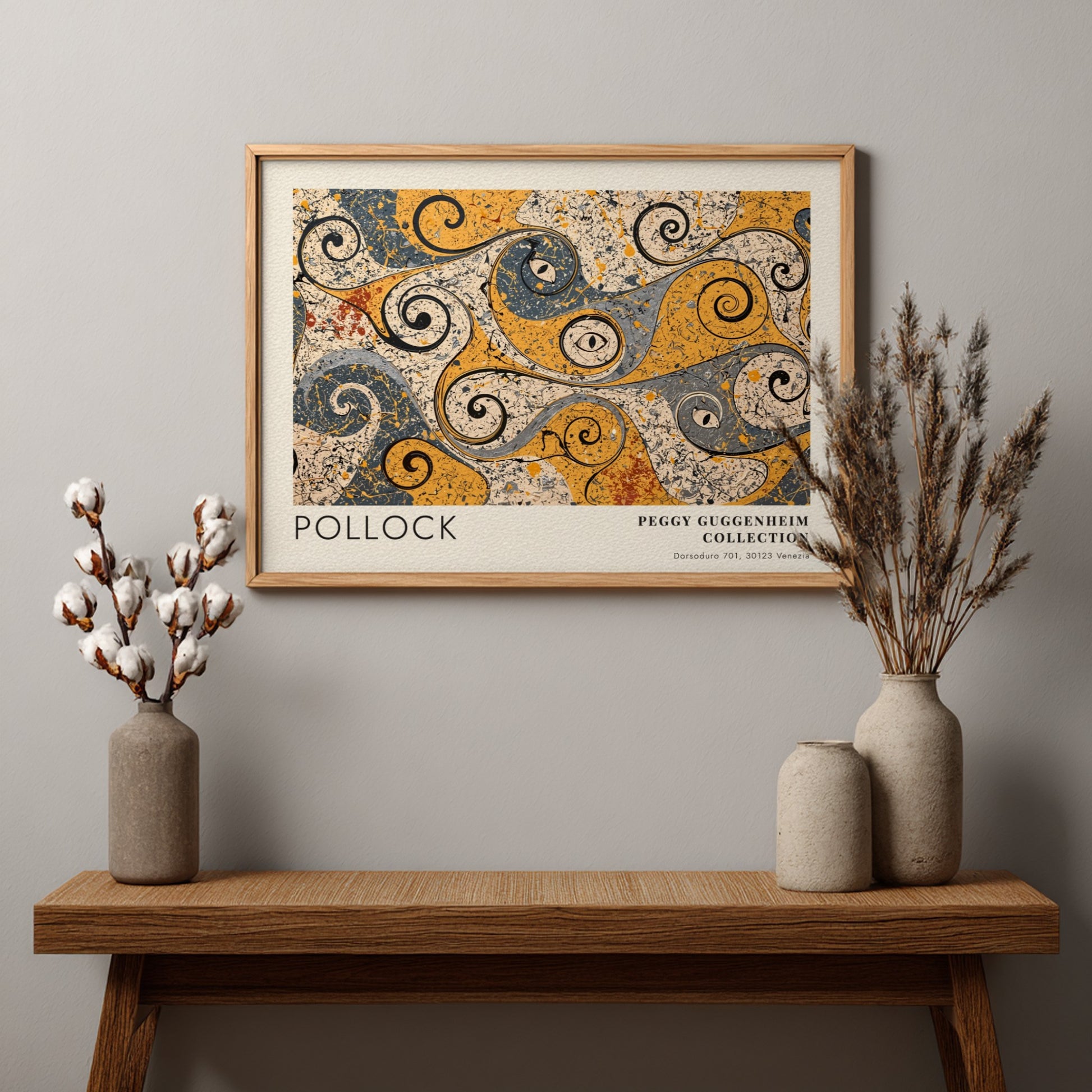 Wall art poster featuring Jackson Pollock Eyes in the Heat with swirling abstract shapes